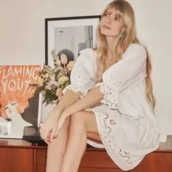 Anthropologie Audrina Forever that Girl White Eyelet Dress - Picture 2 of 9